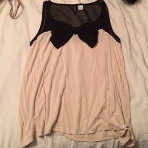 Black and Cream Bow Shirt