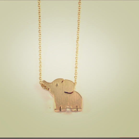 Baby elephant gold necklace