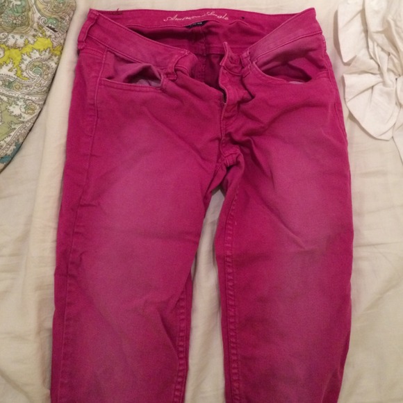 American eagle bright pink jegging