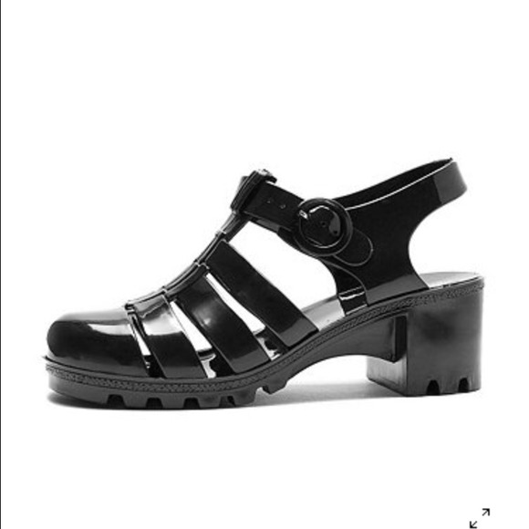 *NWOT* Black heel jellies