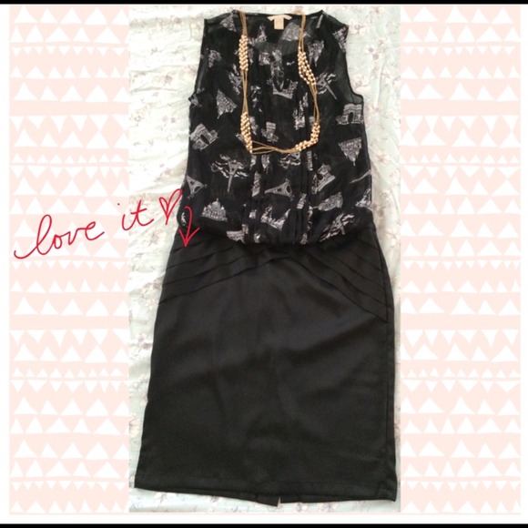 Forever21 Pleated Crepe Satin Skirt