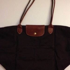 longchamp large tote bag, brown
