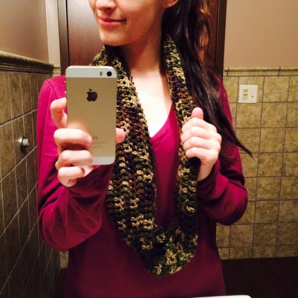Crocheted Camouflage Infinity Scarf