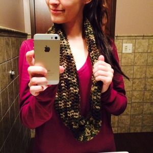 Crocheted Camouflage Infinity Scarf