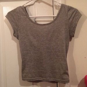 Grey crop top with twisted back