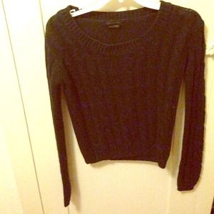 Black cable knit sweater