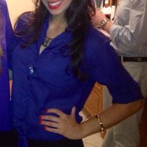 Sexy open back blue blouse small