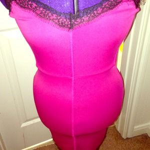 Hot pink lace dress from A'gaci