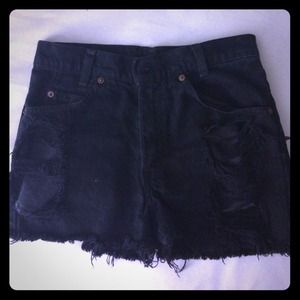 Brandy black high waisted ripped shorts