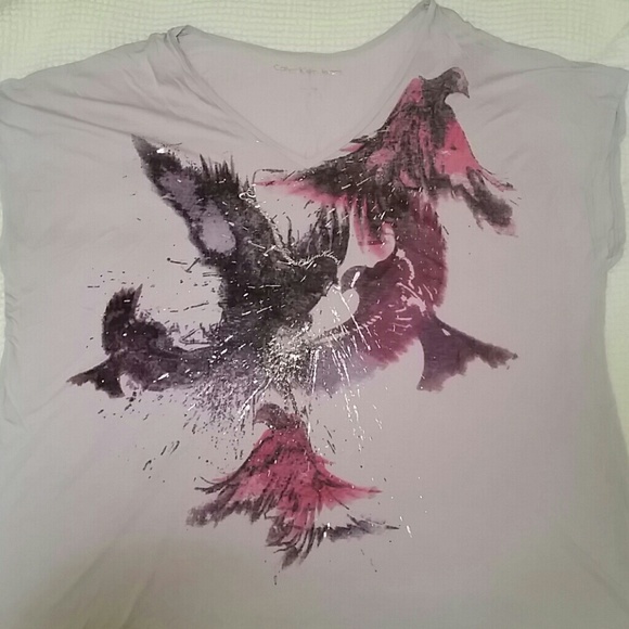 Calvin Klein graphic metallic t-shirt 2x NWOT