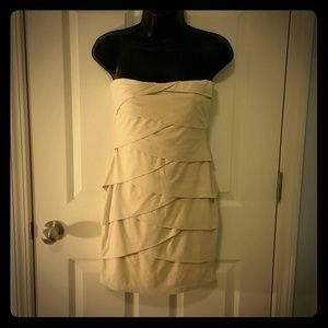 beige layered dress