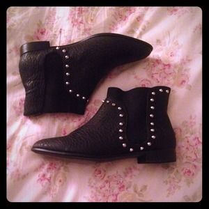 Zara TRF Black Studded Booties