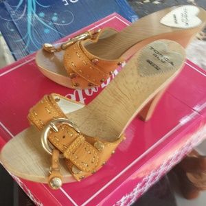 Camel color Leather Heels