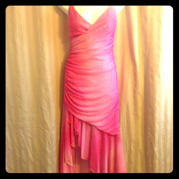 Pink hi lo dress
