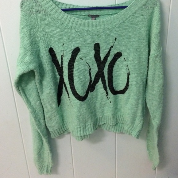 Teal xoxo sweater