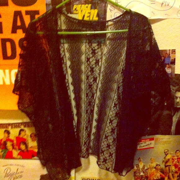 Black lace cardigan