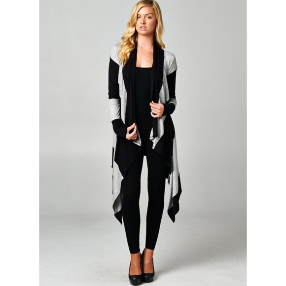 "Monochrome" Colorblock Cardigan - Picture 2 of 4