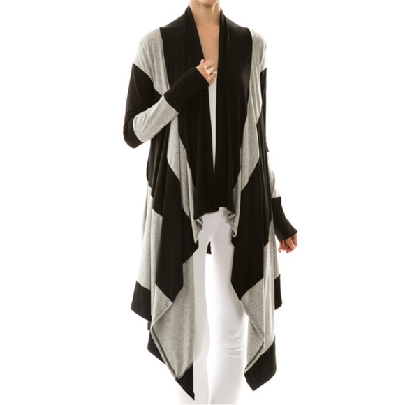 "Monochrome" Colorblock Cardigan - Picture 4 of 4