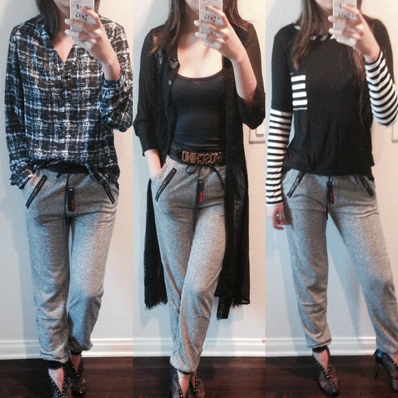 "Nocturna" Grey Joggers / Pants - Picture 2 of 3