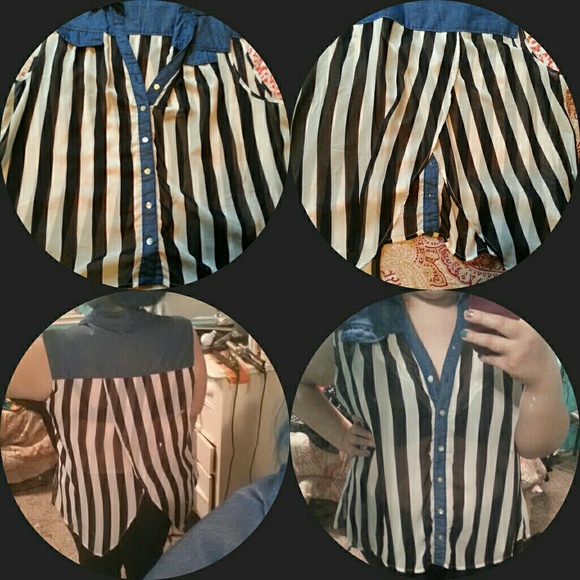 Black & white striped top