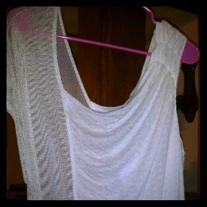 Bold white mesh & see through shirt