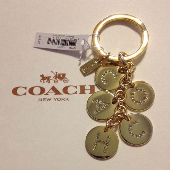 FANCY NWT COACH PAVE AND GOLD TONE KEY FOB