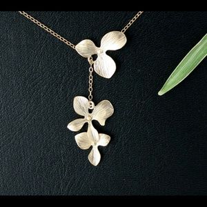 SALE! 16K gold plated orchid necklace