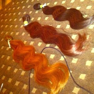Brazilian hair bundles.