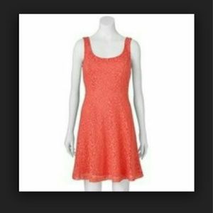 Coral lace dress