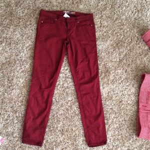Dark red NWT corduroy paige verdugo skinny 28