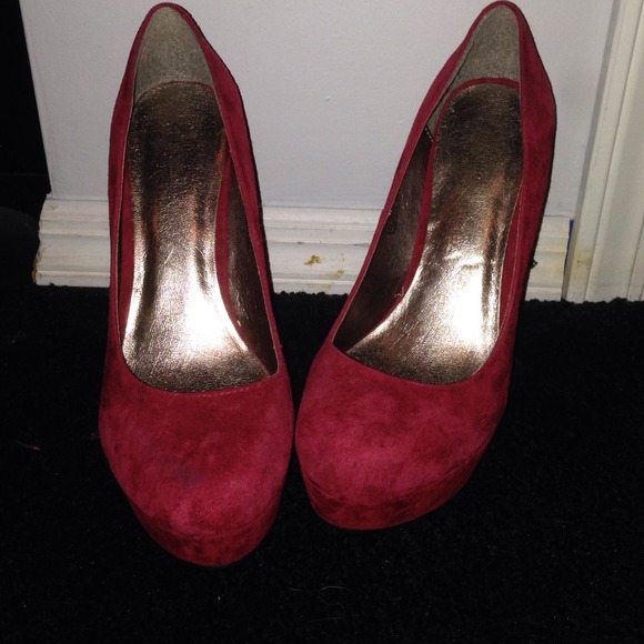 Red Suede Pumps