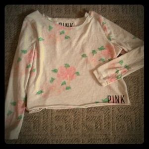 PINK floral crewneck