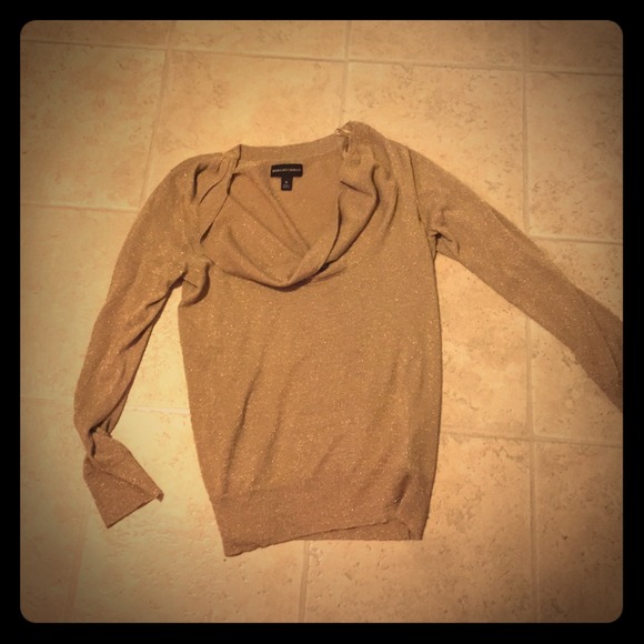 Gold glittery cowl neck sweater