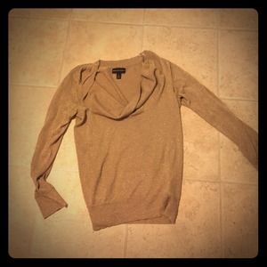 Gold glittery cowl neck sweater