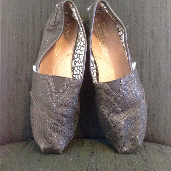 TOMS black, glittery