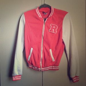 Pink varsity jacket