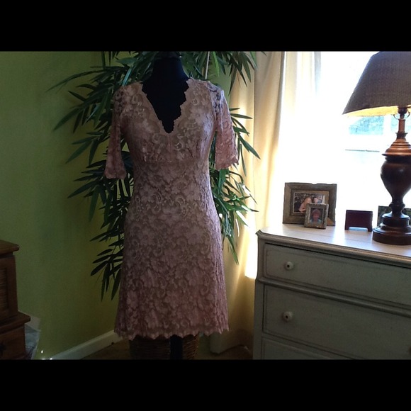 Karen Kane size M nude/pink lace dress.  Perfect