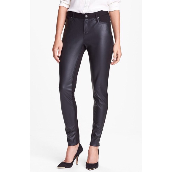 Make an offer! Faux leather and ponte skinny pants
