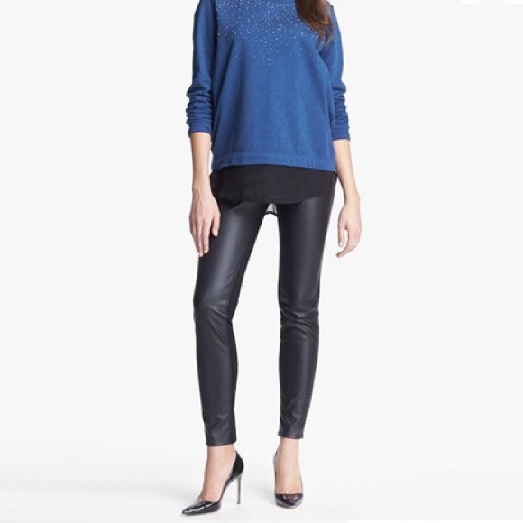 Make an offer! Faux leather and ponte skinny pants - Picture 2 of 4