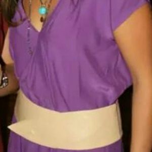 Haute Hippie purple dress with tan belt