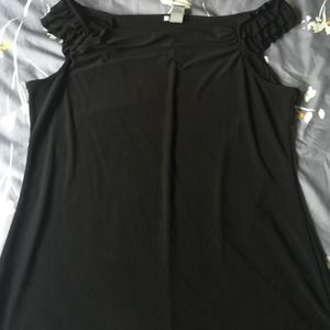 Black ruffled blouse