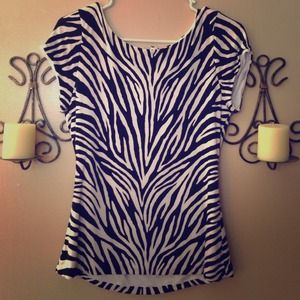 White House Black Market zebra top