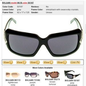 Bvlgari black sunglasses without case