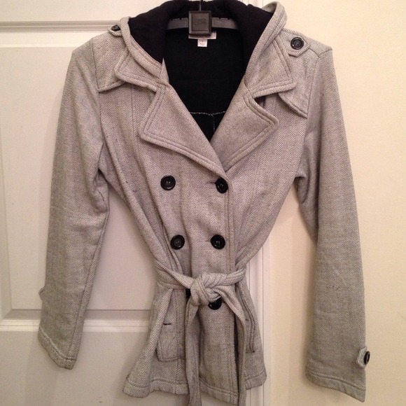 jacket, black and white print
