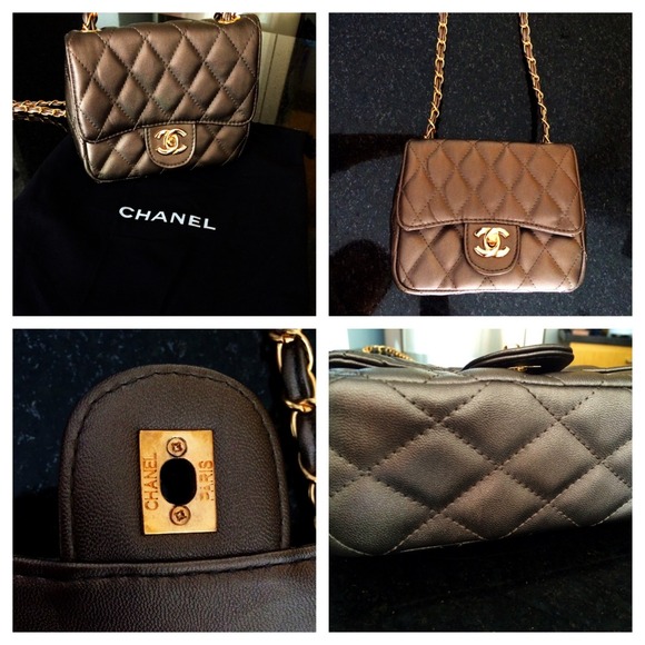 Small platinum handbag.