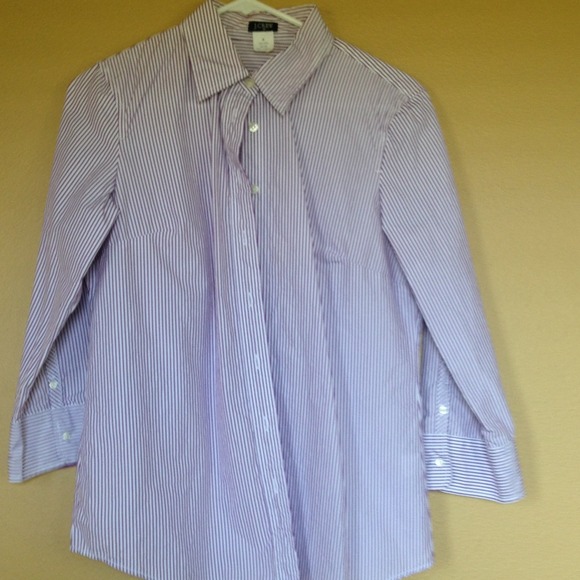 JCrew factory purple striped dress top