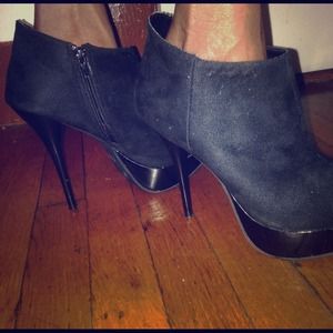 Black suede booties