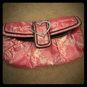 Betsey Johnson pink snakeskin bag