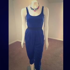 Armani Exchange Sleevless Blue Jumpsuit