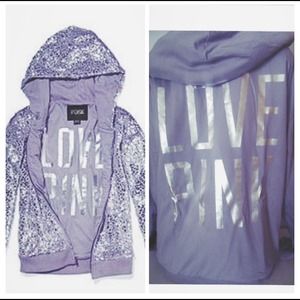 Rare Victoria's Secret foil and fur hoodie!